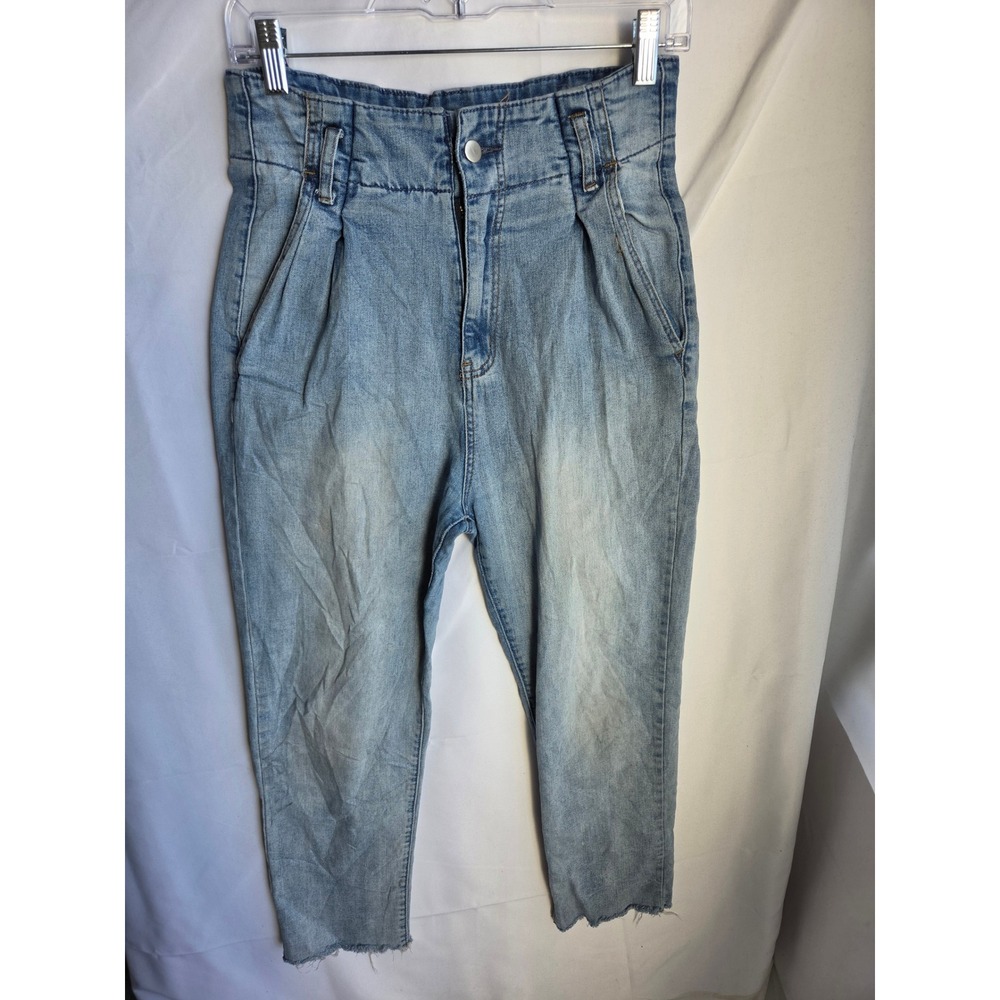 Aaron & Amber Jeans Womens  Blue Light Wash Relaxed High Rise Tapered